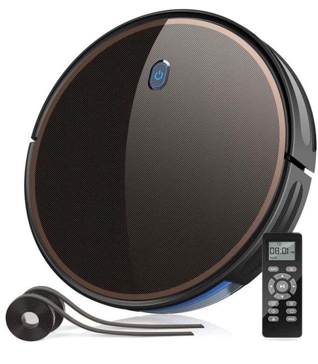Photo 1 of *Stock Photo for Reference/See Photos* D380 Robot Vacuum, Max Suction 1600Pa Robotic Vacuum Cleaner (Slim), Quiet, Multiple Cleaning Modes Self-Charging Vacuum for Pet Hair Hard Floor
