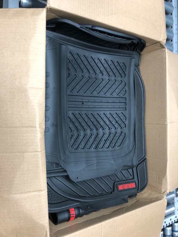 Photo 2 of Motor Trend FlexTough Performance All Weather Rubber Car Floor Mats with Cargo Liner - Full Set Front & Rear Floor Mats for Cars Truck SUV, Automotive Floor Mats (Black)