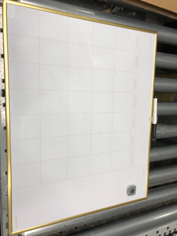 Photo 2 of U Brands Magnetic Monthly Calendar Dry Erase Board, 16 x 20 Inches, Silver Aluminum Frame, Magnet and Marker Included (361U00-01),Gold  Frame
