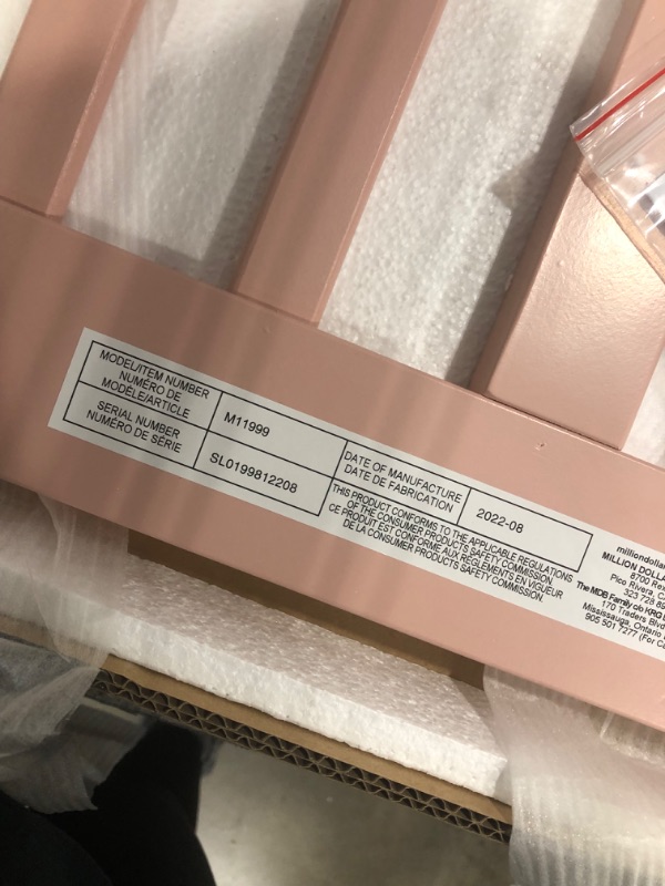 Photo 3 of Carter's by DaVinci Toddler Bed Conversion Kit (M11999) in Petal Pink - ?53.75 x 0.88 x 13.43 inches
