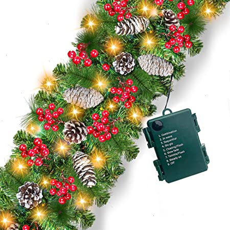 Photo 1 of *NOT exact stock photo, use for reference*
LED Prelit Christmas Garland Decoration, 2 pck 18ft