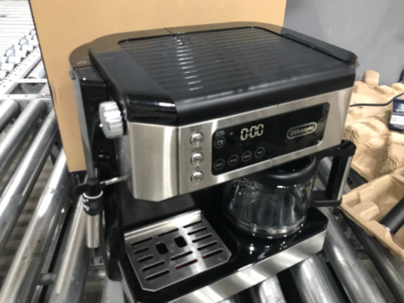 Photo 1 of De'Longhi All-in-One Combination Coffee Maker & Espresso Machine + Advanced Adjustable Milk Frother for Cappuccino & Latte + Glass Coffee Pot 10-Cup, COM532M