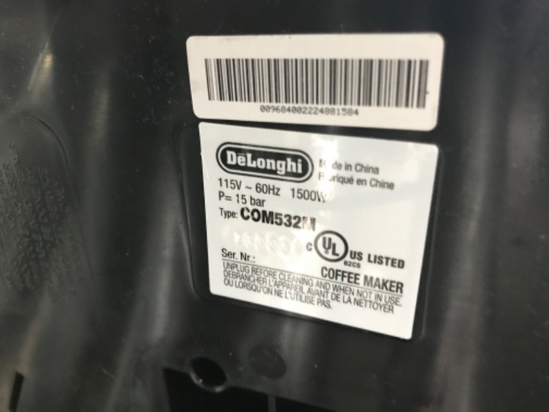 Photo 1 of De'Longhi All-in-One Combination Coffee Maker & Espresso Machine + Advanced Adjustable Milk Frother for Cappuccino & Latte + Glass Coffee Pot 10-Cup, COM532M