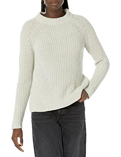 Photo 1 of Goodthreads Women's Relaxed-Fit Cotton Shaker Stitch Mock Neck Sweater, Light Grey Heather, X-Small
