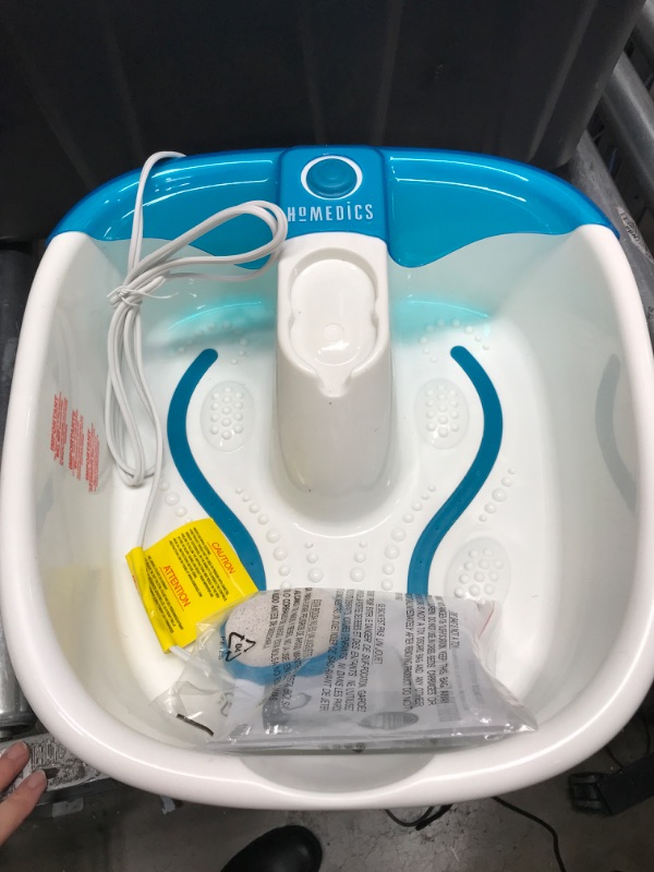 Photo 3 of ***TESTED WORKING*** HoMedics Bubble Mate Foot Spa, Toe Touch Controlled Foot Bath with Invigorating Bubbles and Splash Proof, Raised Massage nodes and Removable Pumice Stone