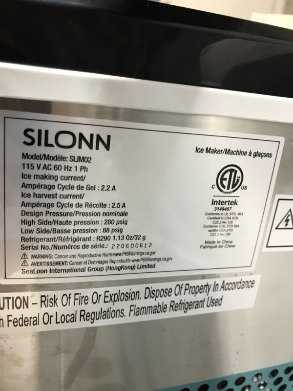 Photo 3 of *parts only * Silonn Countertop Ice Cube Ice Makers, 45lbs Per Day, Auto Self-Cleaning & New Wave Enviro Products BPA Free Tritan™ (WATER JUG NOT INCLUDED) 