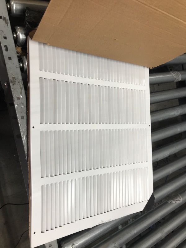 Photo 2 of *** MINOR DENT*** 22"WX16"H Steel Return Air Filter Grille for 1" Filter - Easy Plastic Tabs for Removable Face/Door - HVAC DUCT COVER - Flat Stamped Face - White 