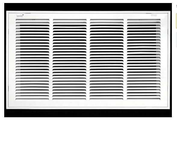 Photo 1 of *** MINOR DENT*** 22"WX16"H Steel Return Air Filter Grille for 1" Filter - Easy Plastic Tabs for Removable Face/Door - HVAC DUCT COVER - Flat Stamped Face - White 