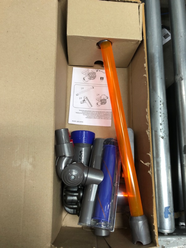 Photo 2 of Casdon Little Helper Dyson Cord-Free Vacuum Cleaner Toy, Grey, Orange and Purple (68702) Dyson Ball Vacuum Toy Vacuum with Working Suction and Sounds, 2 lbs, Grey/Yellow/Multicolor Toy + Dyson Ball Vacuum