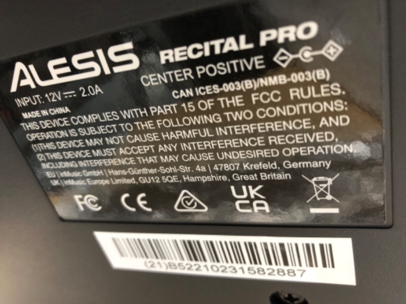 Photo 7 of Alesis Recital Pro 88-Key Digital Piano with Hammer-Action Keys
