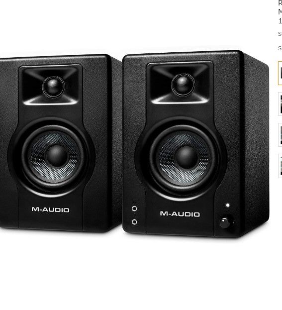 Photo 1 of M-Audio BX3 3.5" Studio Monitors, HD PC Speakers for Recording and Multimedia with Music Production Software, 120W, Pair Pair 3.5" Speakers No Bluetooth Monitors