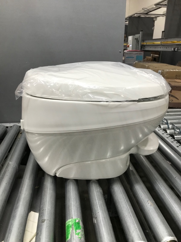 Photo 1 of Aqua-Magic Bravura RV Toilet Pedal Flush with Hand Sprayer / Low Profile / White - Thetford 31122 Low White