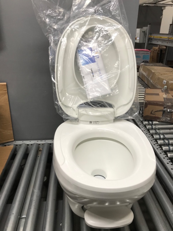 Photo 1 of Aqua-Magic Bravura RV Toilet Pedal Flush with Hand Sprayer / Low Profile / White - Thetford 31122 Low White