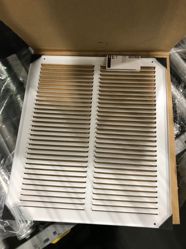 Photo 2 of 14"W x 16"H Steel Return Air Grilles - Sidewall and Cieling - HVAC Duct Cover - White [Outer Dimensions: 15.75"W x 17.75"h]