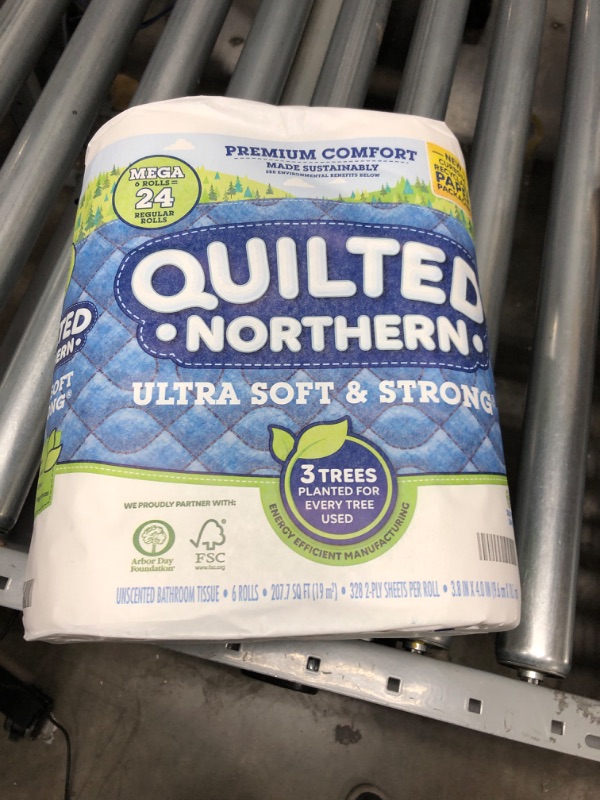 Photo 2 of 1 PACK OF 6 Quilted Northern Ultra Soft & Strong Toilet Paper, 18 Mega Rolls = 24 Regular Rolls, 2-ply Bath Tissue, 6 count