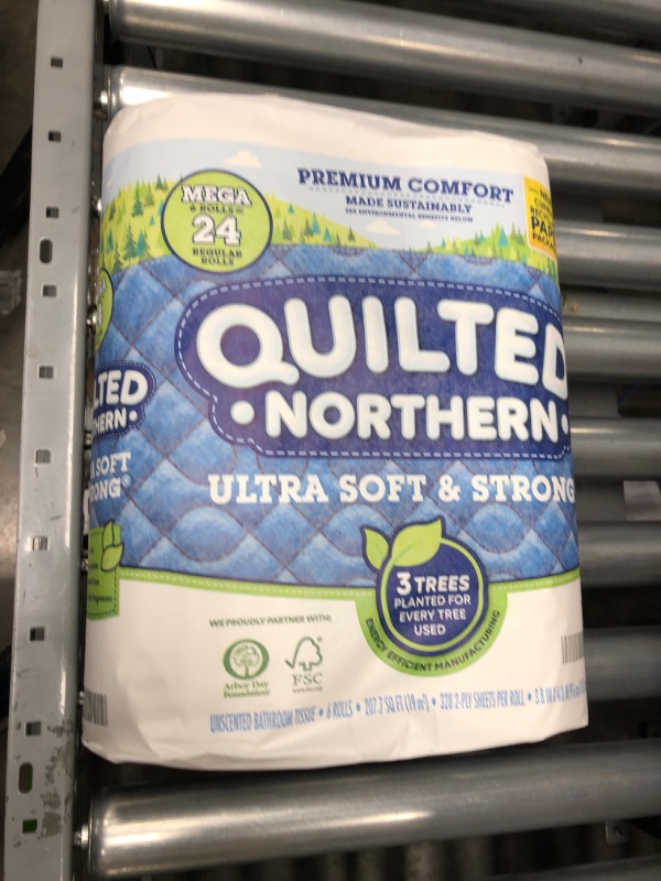 Photo 2 of 1 PACK OF 6**Quilted Northern Ultra Soft & Strong Toilet Paper, 18 Mega Rolls = 24 Regular Rolls, 2-ply Bath Tissue, 6 count 