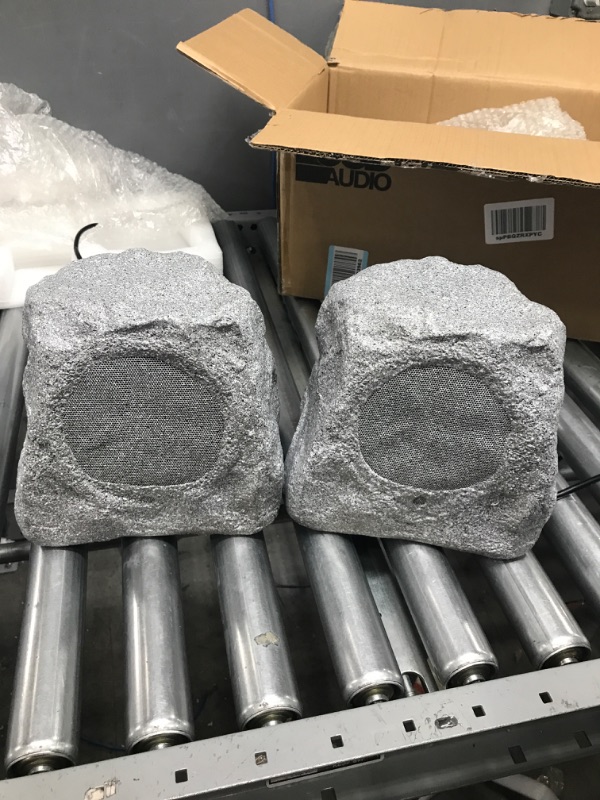 Photo 2 of OSD 5.25" White Granite Outdoor Rock Speaker 100W Weather Resistant Passive Stereo Pair RX550 Grey 5.25" RX550