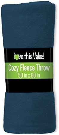 Photo 1 of 2 OF- Imperial Home 50x60 Soft Fleece Throw Blanket, Throw Blanket for Couch, Travel, Bed, Room, Travel Essentials, Fleece Travel Blanket, Lightweight Blanket, Fall Blankets & Throws, Cozy Blanket (Navy)
