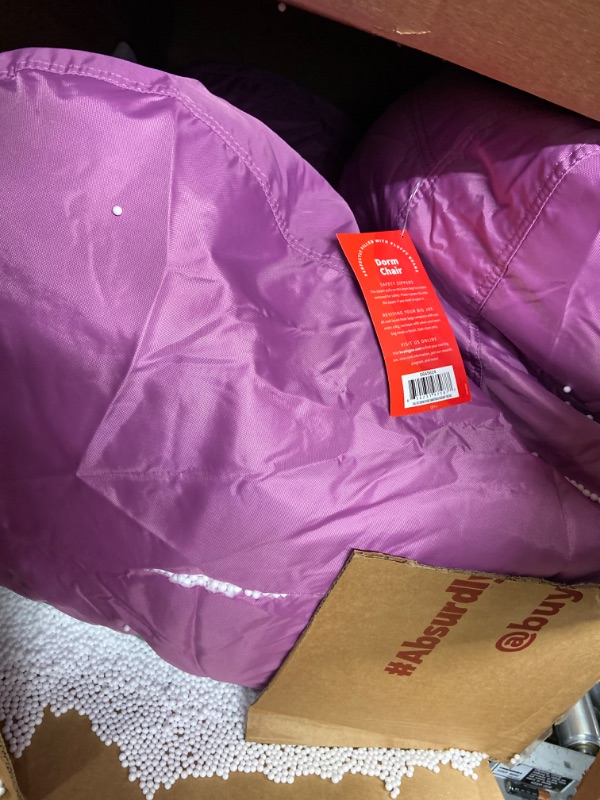 Photo 2 of **DAMAGED CUT OPEN**- Big Joe Dorm Smartmax, Radiant Orchid Radiant Orchid Dorm Bag Chair