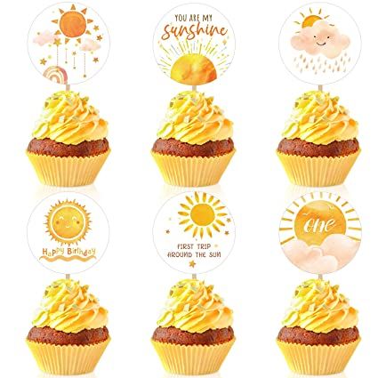 Photo 1 of 48 Pcs First Trip Around The Sun Decorations Birthday First Trip Around The Sun Cake Topper Boho First Birthday Cake Topper for Boys Girls First Birthday Party Cake Decorations
