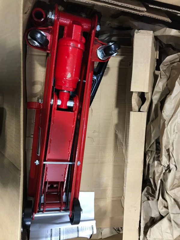 Photo 2 of BIG RED T83006 Torin Hydraulic Trolley Service/Floor Jack with Extra Saddle (Fits: SUVs and Extended Height Trucks): 3 Ton (6,000 lb) Capacity, Red