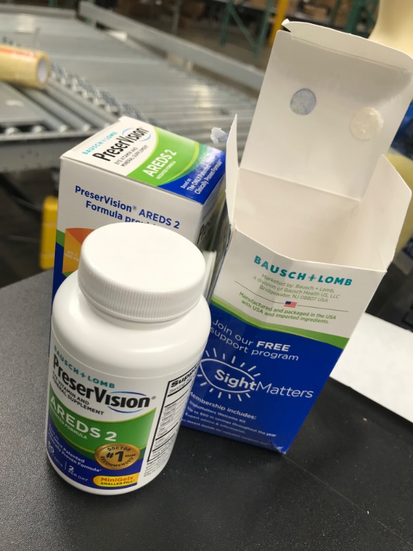 Photo 2 of 2pk PreserVision® AREDS 2 Formula + Multivitamin Eye Vitamin and Mineral Supplement with Lutein & Zeaxanthin–from Bausch + Lomb 60 Soft Gels (MiniGel
