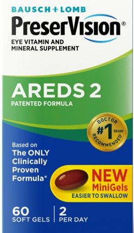 Photo 1 of 2pk PreserVision® AREDS 2 Formula + Multivitamin Eye Vitamin and Mineral Supplement with Lutein & Zeaxanthin–from Bausch + Lomb 60 Soft Gels (MiniGel
