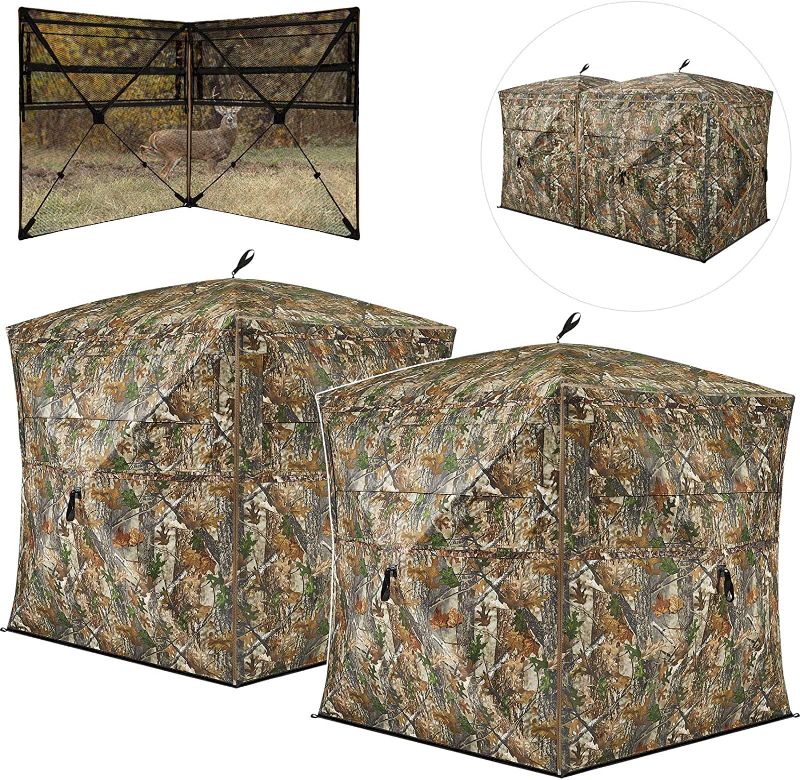 Photo 1 of 
TIDEWE Hunting Blind See Through 3-in-1 with Carrying Bag, 4-6 Person Pop Up Ground Blinds 270 Degree, Portable Removable Hunting Tent for Deer & Turkey