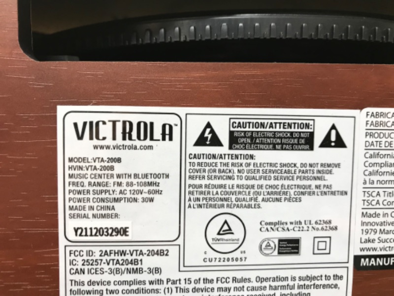 Photo 1 of Victrola Nostalgic 6-in-1 Bluetooth Record Player & Multimedia Center with Built-in Speakers - 3-Speed Turntable, CD & Cassette Player, FM Radio | Wireless Music Streaming | Mahogany Mahogany Entertainment Center