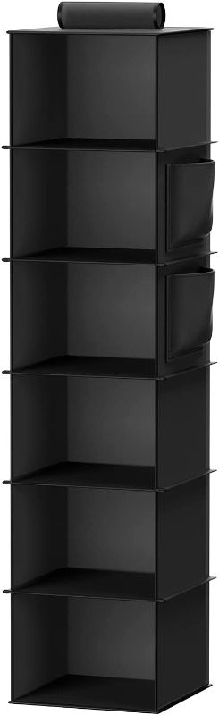 Photo 1 of YOUDENOVA Hanging Closet Organizers and Storage, 6-Shelf Hanging Closet Shelves, Black
