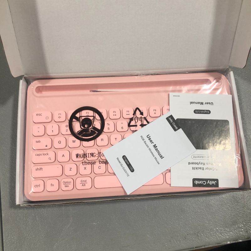 Photo 2 of Jelly Comb Backlit Bluetooth Keyboard for Mac, Multi-Device Illuminated Wireless Keyboard with Numeric Keypad USB-C Rechargeable for Mac, iMac, MacBook Pro/Air, iOS, iPhone, iPad and More
PINK