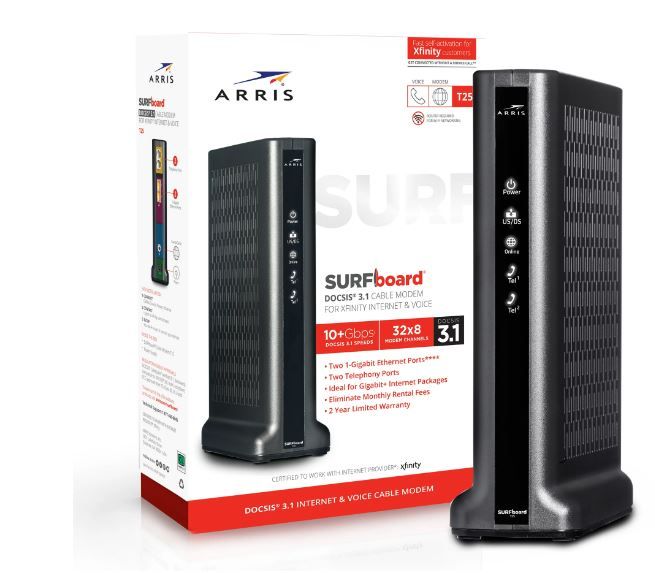 Photo 1 of ARRIS Surfboard 32x8 DOCSIS 3.1 Cable Modem for Xfinity Internet & Voice
