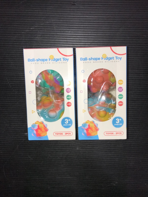 Photo 2 of Fidget Toy Ball, Pop it Ball, Pop Fidget Toy Ball, Easter Basket Stuffers 3D Pop Stress Ball, Anti-Anxiety Squeeze Sensory Toy for Kids and Adults(2PCS) SET OF 2