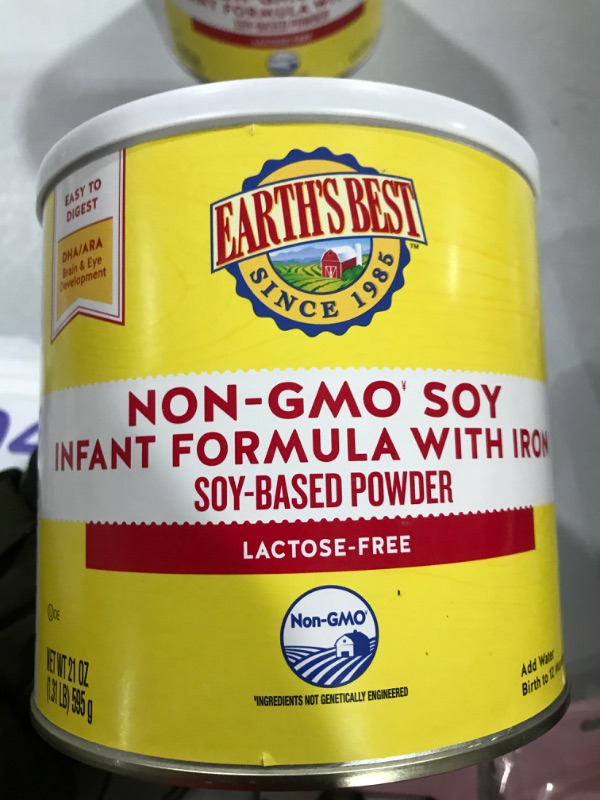 Photo 2 of Earth's Best Infant Formula with Iron, Lactose-Free, Soy-Based Powder, Birth to 12 Months - 21 oz best by march 10 2024