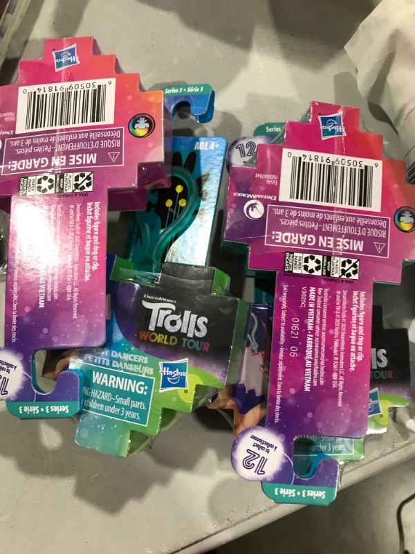 Photo 2 of DreamWorks Trolls World Tour Tiny Dancers Surprise 4 Pack Series 3, 4 Tiny Dancers Dolls, Toy for Kids 4 and Up