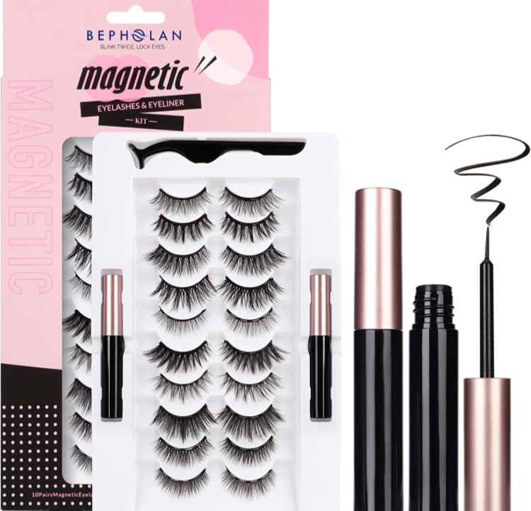 Photo 1 of BEPHOLAN Magnetic Eyelashes with Eyeliner Kit, 10 Pairs Different Mink Eyelashes, KIT-003