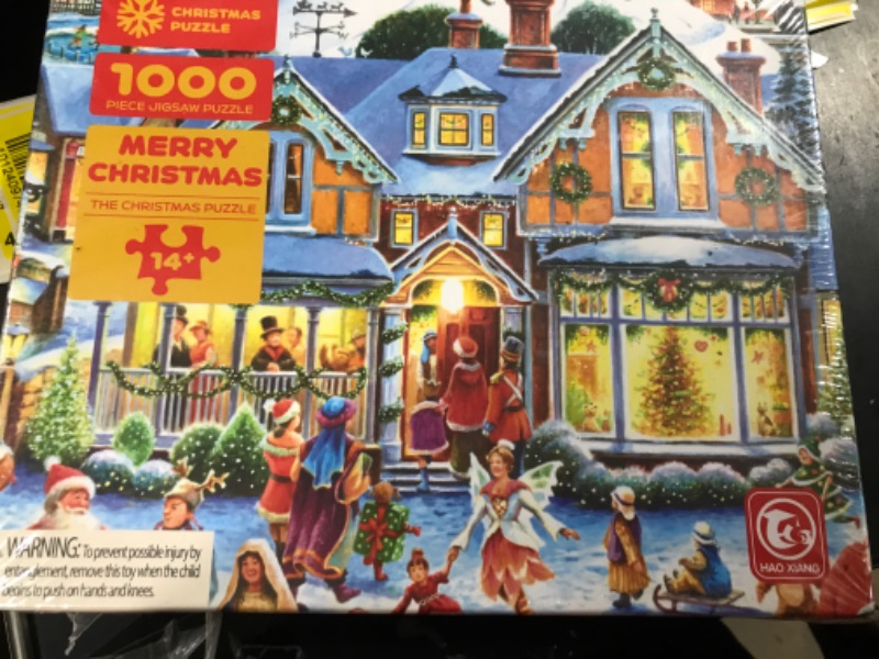 Photo 2 of Christmas Jigsaw Puzzle 1000 Pieces for Adults and Kids-Family Game Toys, Christmas Vacation Fun Indoor Game, Christmas Decoration,Unique Christmas Thanksgiving Birthday Gifts for Boys and Girls