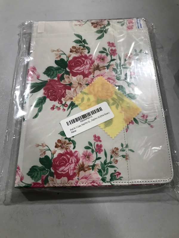 Photo 1 of iPad Air 3 Case, iPad Pro 10.5 Case with Pencil Holder, Bonus Screen Protector and Stylus - Multi-Angle Stand, Hand Strap, Auto Sleep/Wake for iPad Air 3rd Generation, iPad Pro 10.5(Pink Flower)
