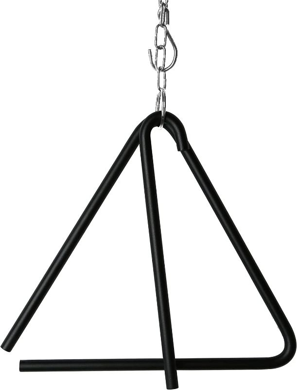 Photo 1 of 9 inches Triangle Chuckwagon Dinner Bell with Call Striker and Hanging Chain Powder Coated
