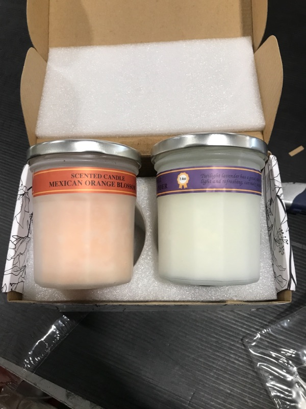Photo 2 of Aromatherapy Jar Candles Valentines Day Gifts Set for Women, Scented Candles Premium Long Lasting Subtle Scent Soy Wax Holiday Candle on Xmas Festivals, Birthday, Party, 2 pack ,each 7.4 oz
