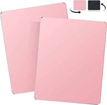 Photo 1 of JEDIA Mouse Pad Gaming Computer 2 Packs,Hard Metal Aluminum and Leather Mouse Pads,Smooth Double Side Mouse Mat Waterproof Fast Mousepad for Wireless Mouse for Office & Home,Rose Gold Medium 9.4"×7.9"
