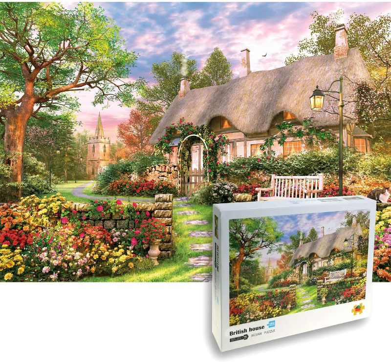 Photo 1 of 1000 Piece Jigsaw Puzzle Beautiful Landscape Painting for Girls and Boys.Large Finished Size 27.56" x 19.69"(British House)
