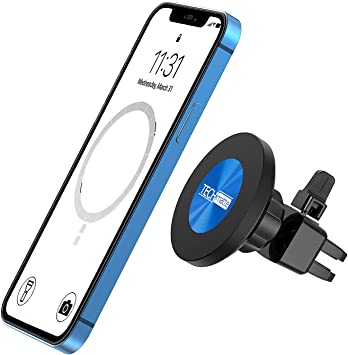 Photo 1 of TechMatte MagGrip Magnetic Vent Car Phone Mount Designed for MagSafe Compatible with iPhone 13 & iPhone 12 Series, 360° Rotation Car Phone Holder
