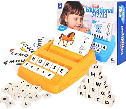 Photo 1 of 2 in 1 Matching Letter Game for Kids Educational Toys with Alphabet and Numbers Spelling Reading Learning Flash Cards Best Toy Gift for 2 3 4 5 6 Years Old Boys Girls Kindergarten Toddlers
