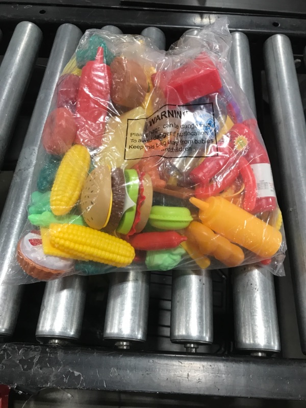 Photo 1 of Children's plastic play food -Kitchen Baking Cooking Dessert Hot Dog Carrot Vegetable Fruit Strawberry Banana Craft Assemblage