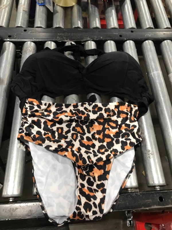 Photo 1 of 2 piece bathing suite / swimwear - Size XL /Black & Leopard Bikini Set