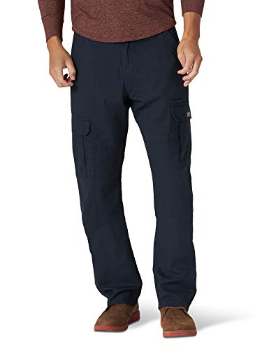 Photo 1 of Wrangler Authentics Mens Relaxed Fit Stretch Cargo Casual Pants, Navy, 42W X 32L US

