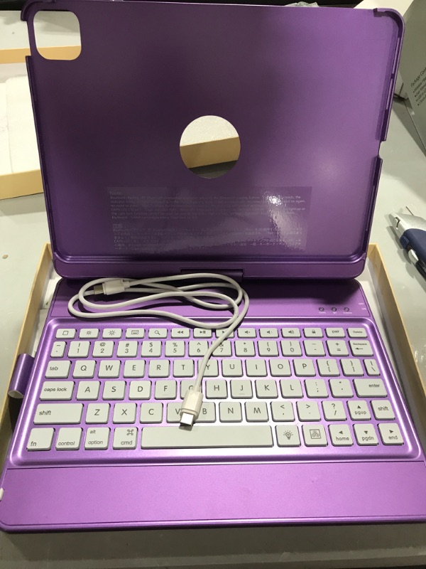 Photo 2 of iPad Pro 11 inch Case with Keyboard(4th/3rd/2nd/1st Gen),iPad Air 5th/4th Generation Case with Keyboard 10.9 inch,10 Color Backlight Bluetooth Keyboard with Pencil Holder,360° Rotatable Screen-Purple