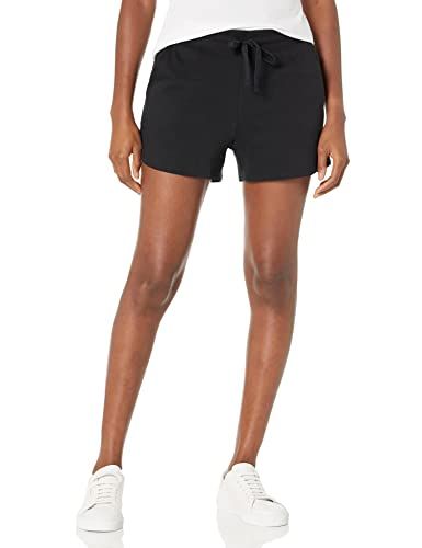 Photo 1 of Amazon Essentials Women's French Terry Fleece Short, Black, - SIZE M