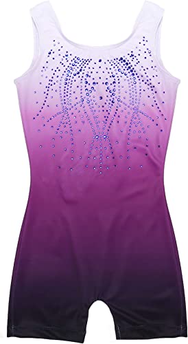 Photo 1 of Arshiner Leotards for Girls Gymnastics with Shorts Color Gradient Shiny Diamond Kids Biketard- SIZE 10/12